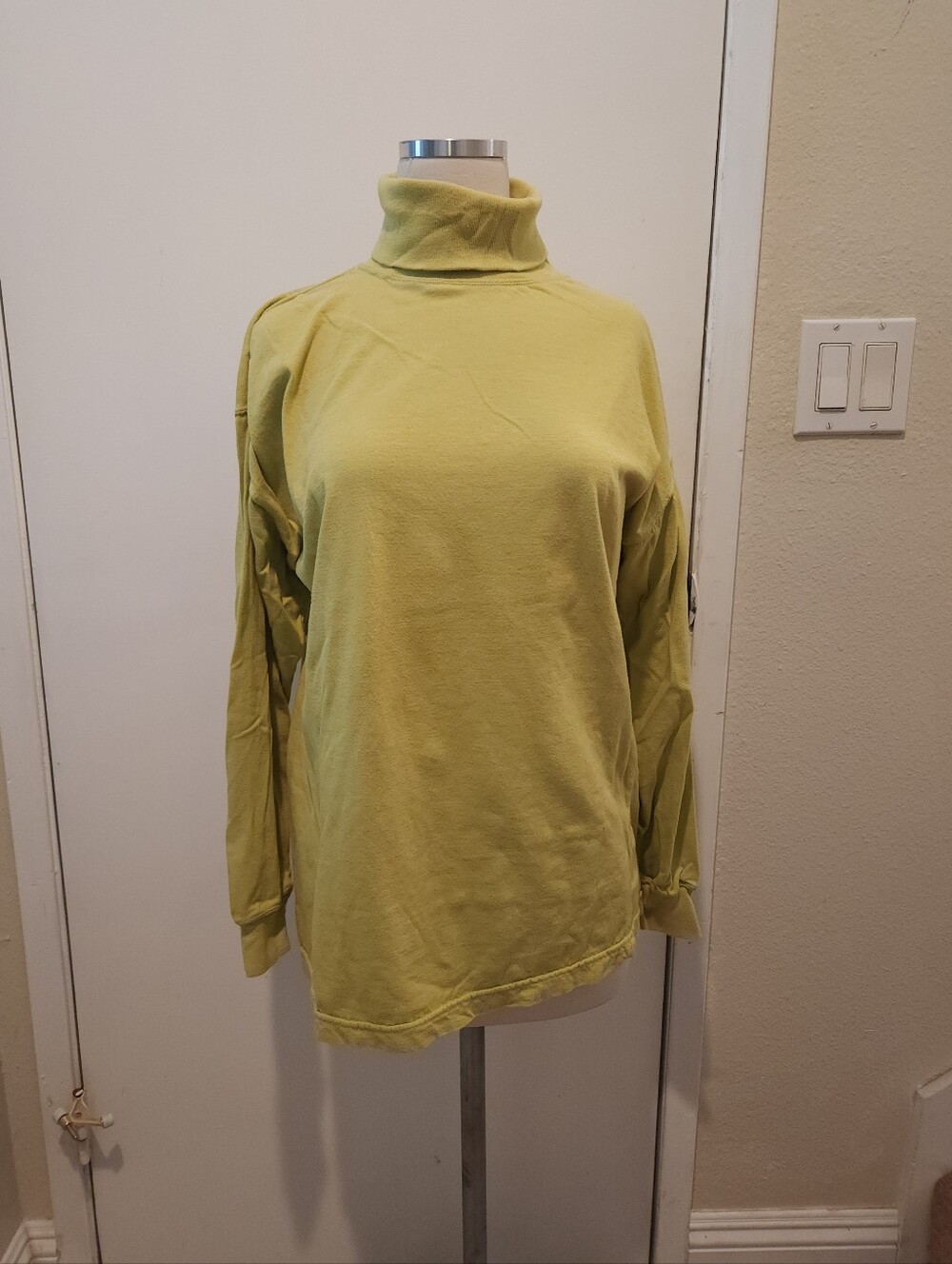 Turtleneck Long-Sleeve Sweater in Light Green